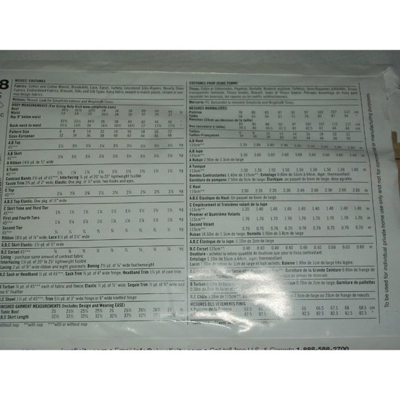 Simplicity Halloween Costume 0808 Gypsy Wench - Picture 5 of 6